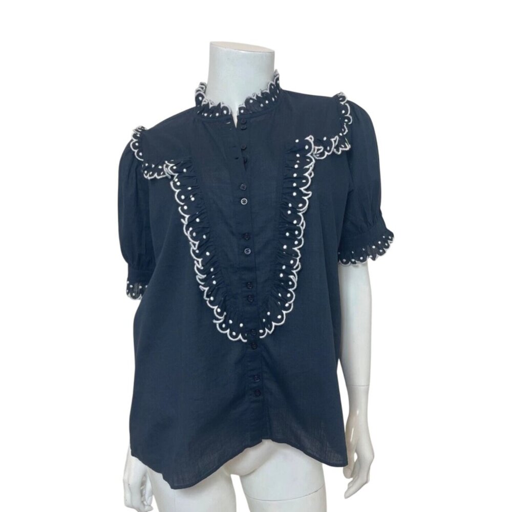 The Great. The Scallop Cedar Top in Navy Size 1